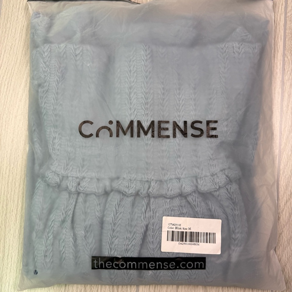 Light Blue Knit Ruffle Maxi Dress - Picture 5 of 8